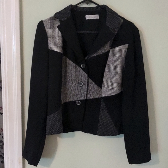 Dress Barn, Black and Gray Suit Jacket, No Size on Tag - Picture 1 of 17